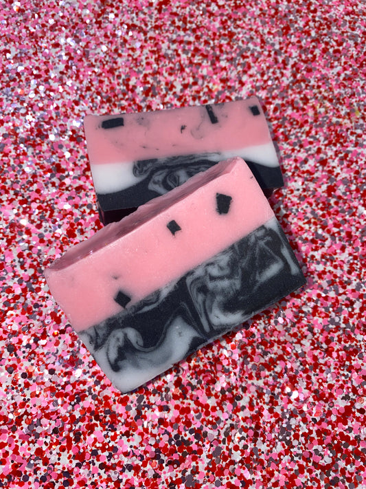 Watermelon scented charcoal infused body soap